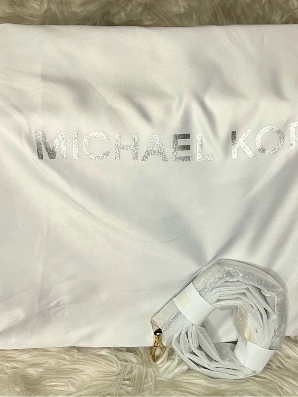 Michael Kors Metallic Golden BronzeSnake-Embossed Top-Handle Satchel - Picture 14 of 16